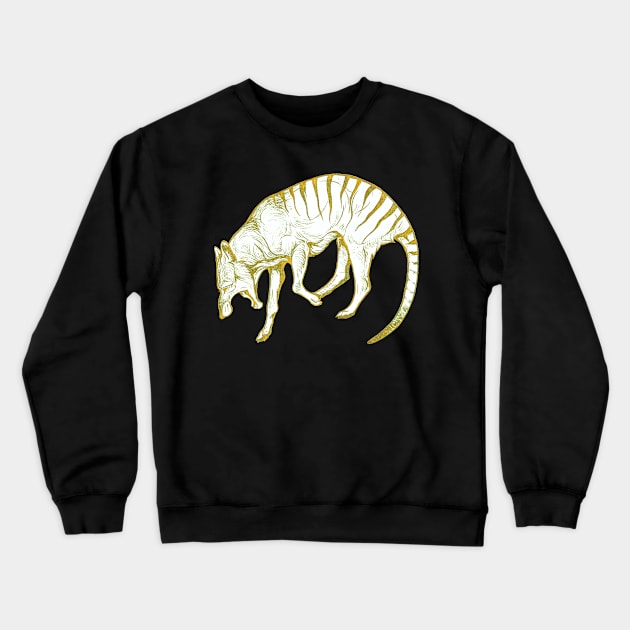 Golden Thylacine Crewneck Sweatshirt by charamath